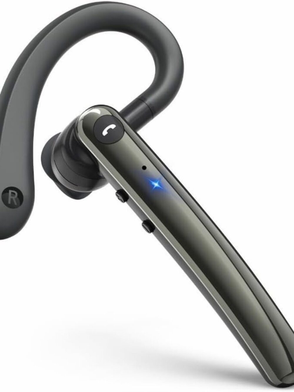 Bluetooth Headset V5.3,100 Hrs Talk Time Single-Ear Earphone, CVC8.0